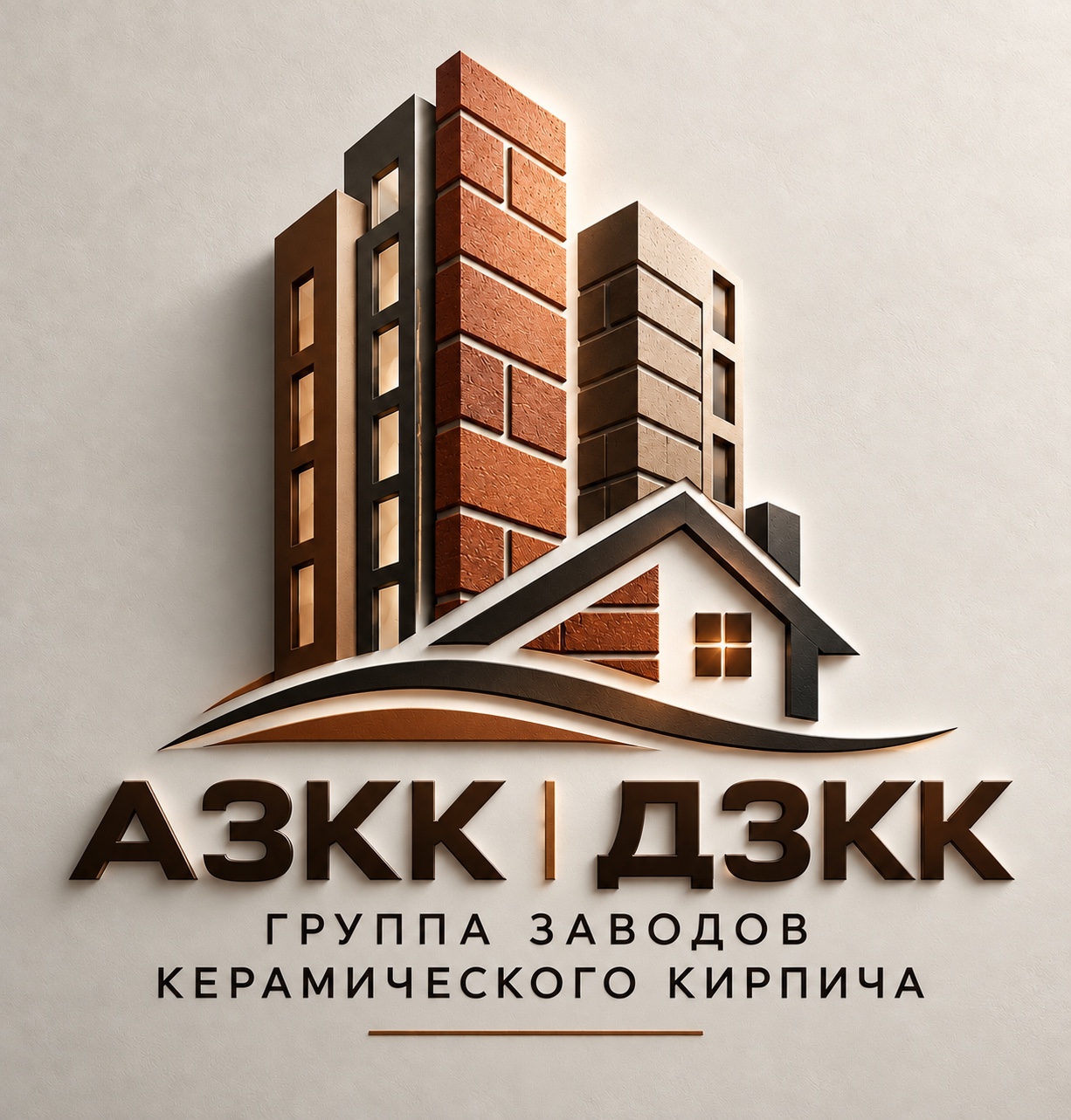 Утверждённый логотип АЗКК | ДЗКК: многоэтажные дома и коттедж, без ёлки
